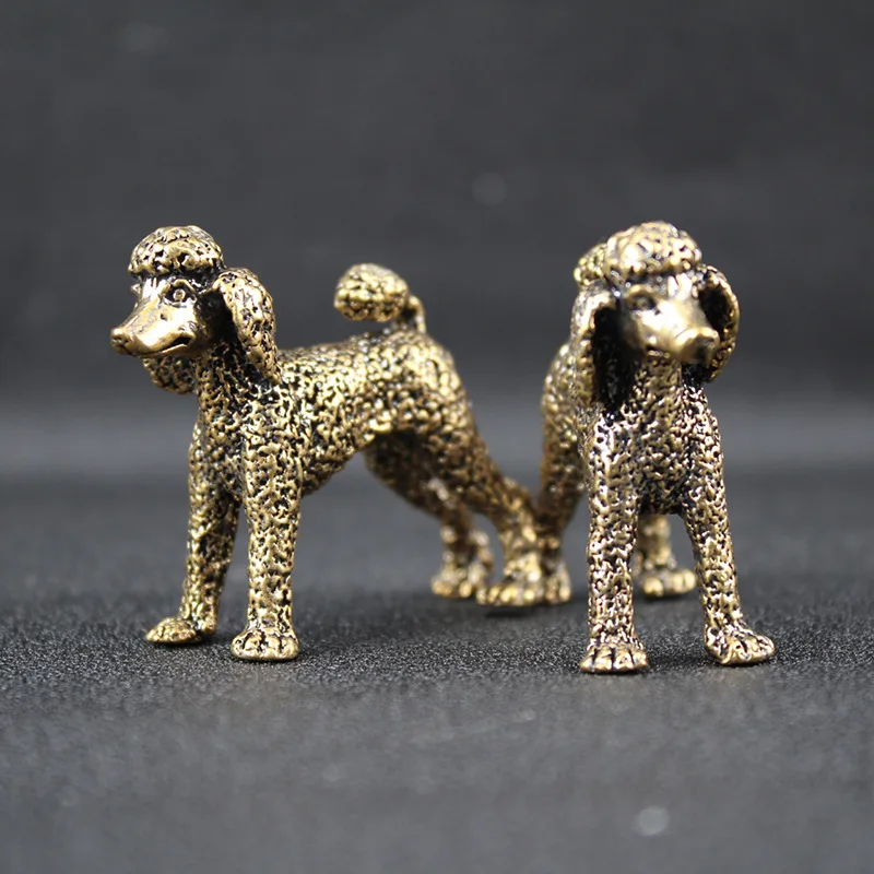 Brass Copper poodle dog Office Desktop Ornament Living Room Decoration Craft m897