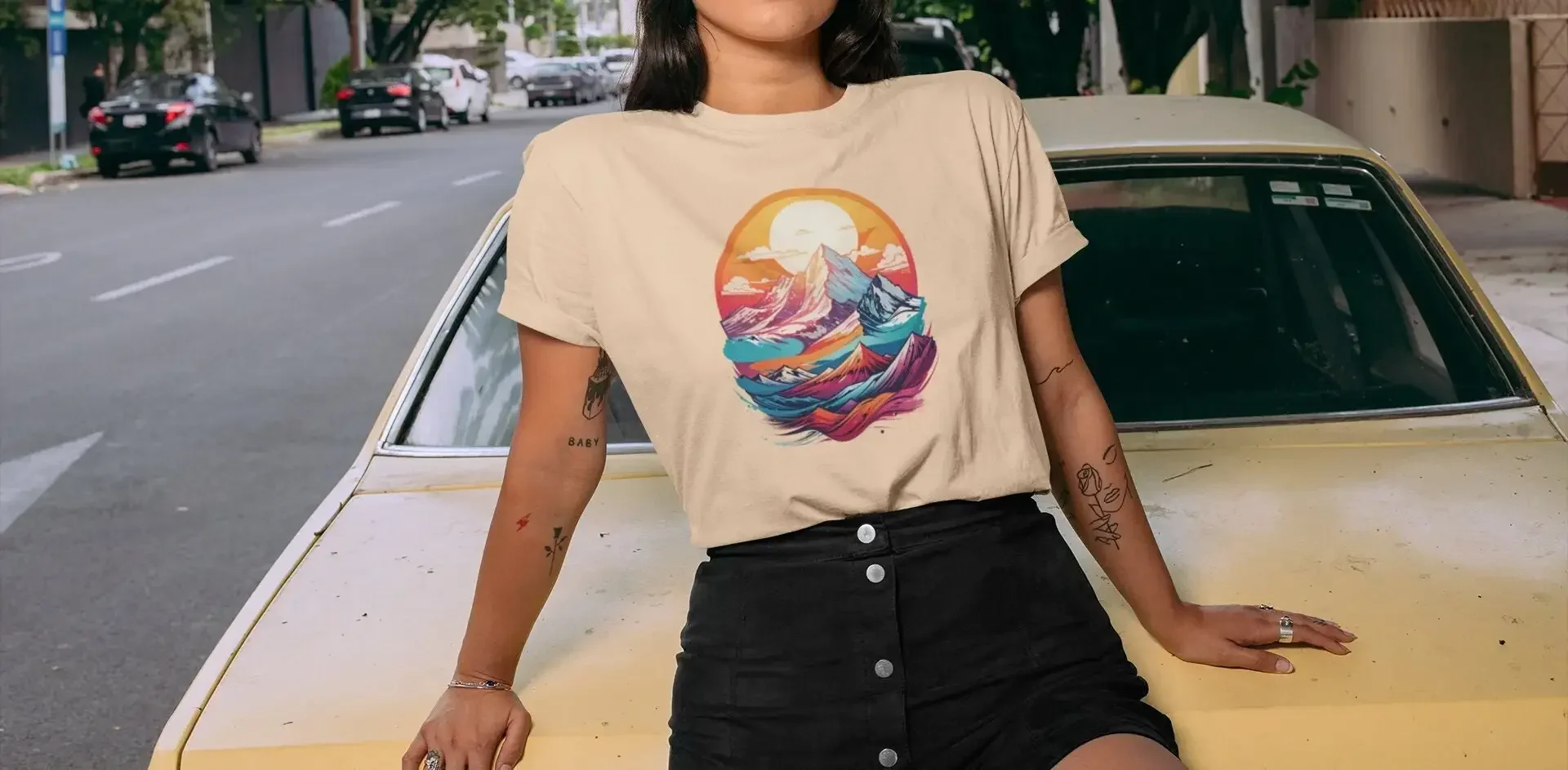 Sunrise Over Mountains  Vibrant Hues Perfect Gift For Women Inspiring Beauty Nature Lovers T Shirt