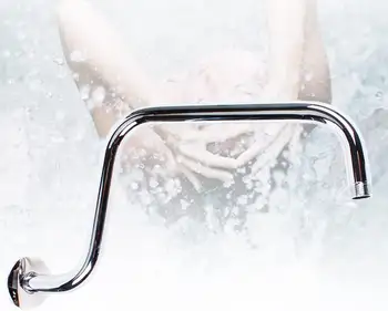 S型淋浴臂浴室壁掛式淋浴噴頭延長臂鍍鉻鋼材質,用於固定式淋浴噴頭改裝 10 最佳銷售 淋浴臂 - №8