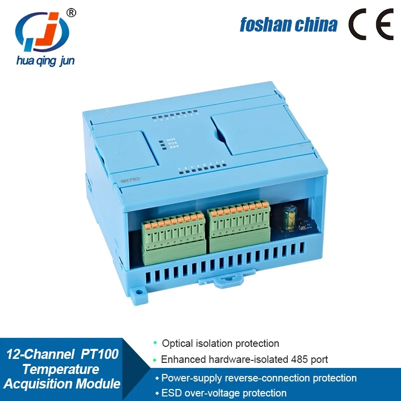 Huaqingjun 12-Channel RS485 LAN PT100 Temperature Acquisition Module MODBUS RTU Modbus TCP Thermal Resistance for PT100 Probes view 3