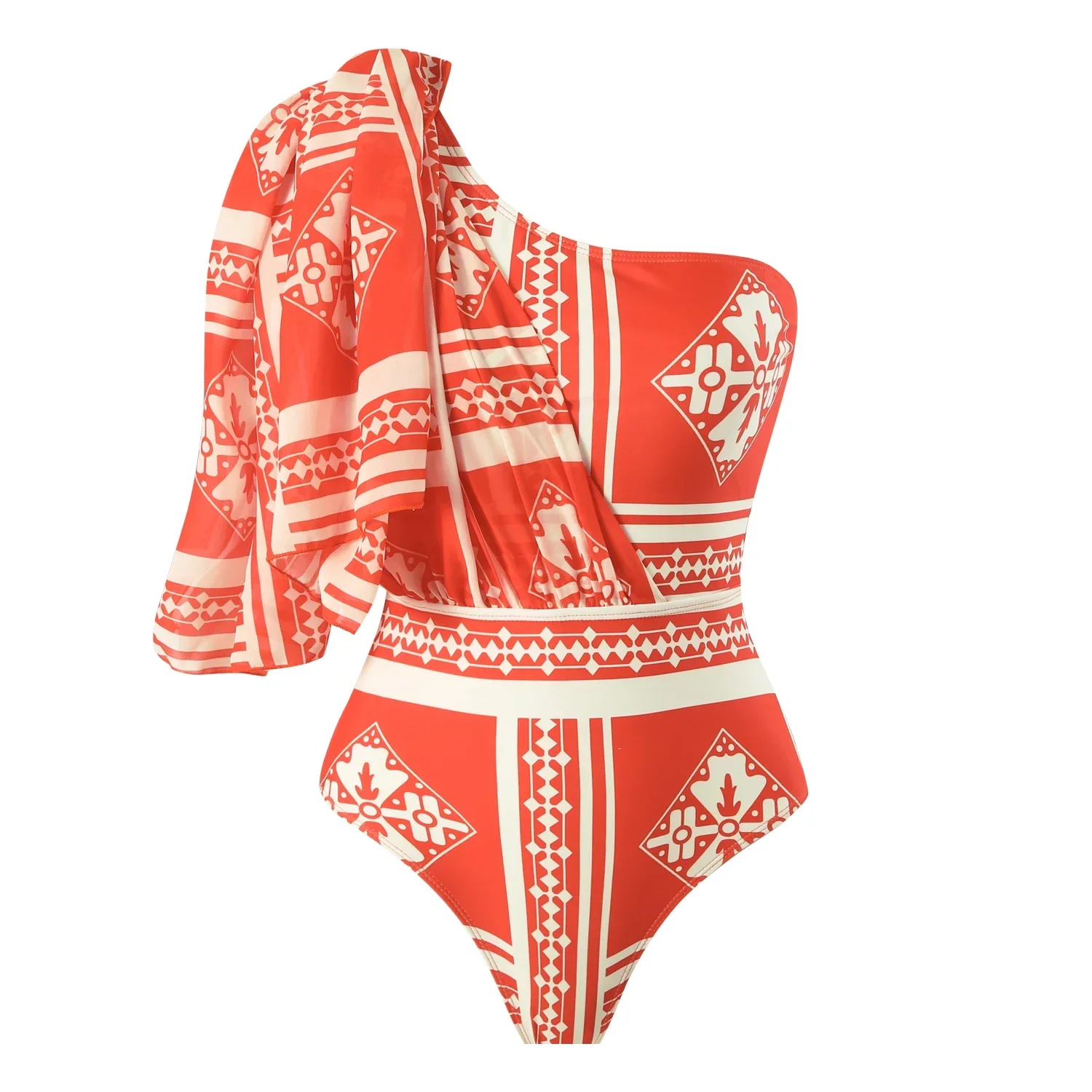 

Sexy One-piece Swimsuit with Retro Print for Women, Beach Dress, Bikini, Push Up, Monokini, Brazilian Style
