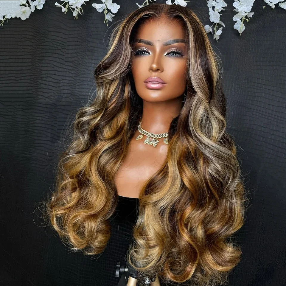 

Длинный 26 дюймов, плотность 200, светлая волна, кружево 5x5, шелковая основа, парик из человеческих волос для женщин, предварительно выщипанные бесклеевые волосы ребенка