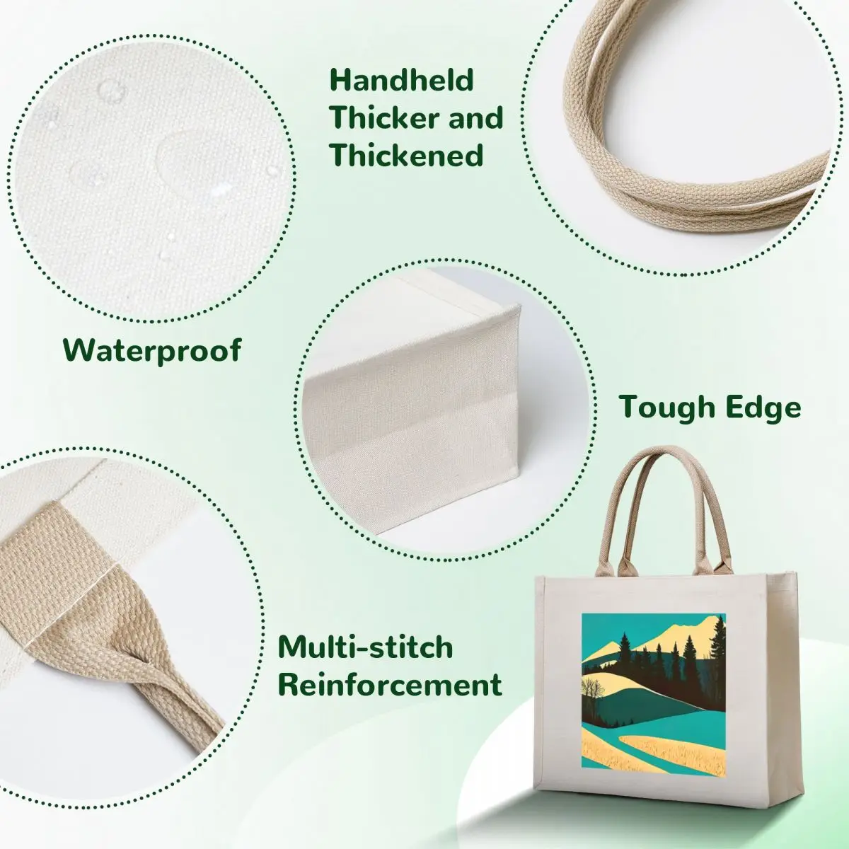 Serene Slopes: Abstract Mountain Landscape Tote Bag Portable shopping bag bags woman 2025 Customizable tote bag large tote