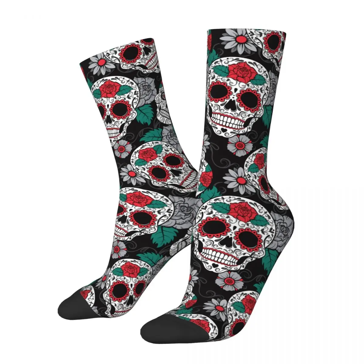 

Men's Socks Crazy Sugar Skull Sock Gothic Mexican Skeleton Halloween High Quality Women Stockings Spring Summer Autumn Winter