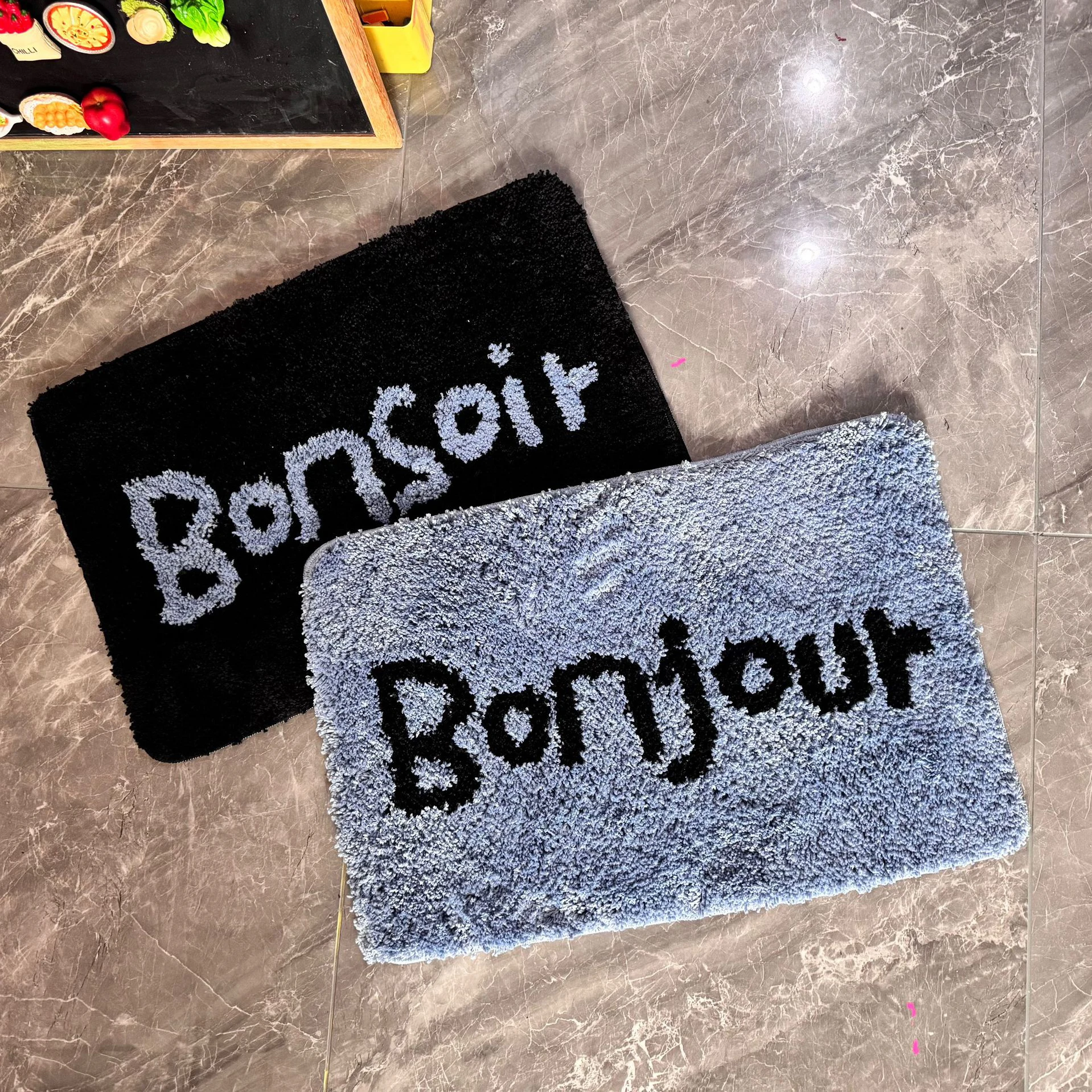 Nordic Tufting French Bathroom Mat Tufted Morning Night Bathmat Soft Rug Pad Living Room Carpet Anti-slip Home Room Decor