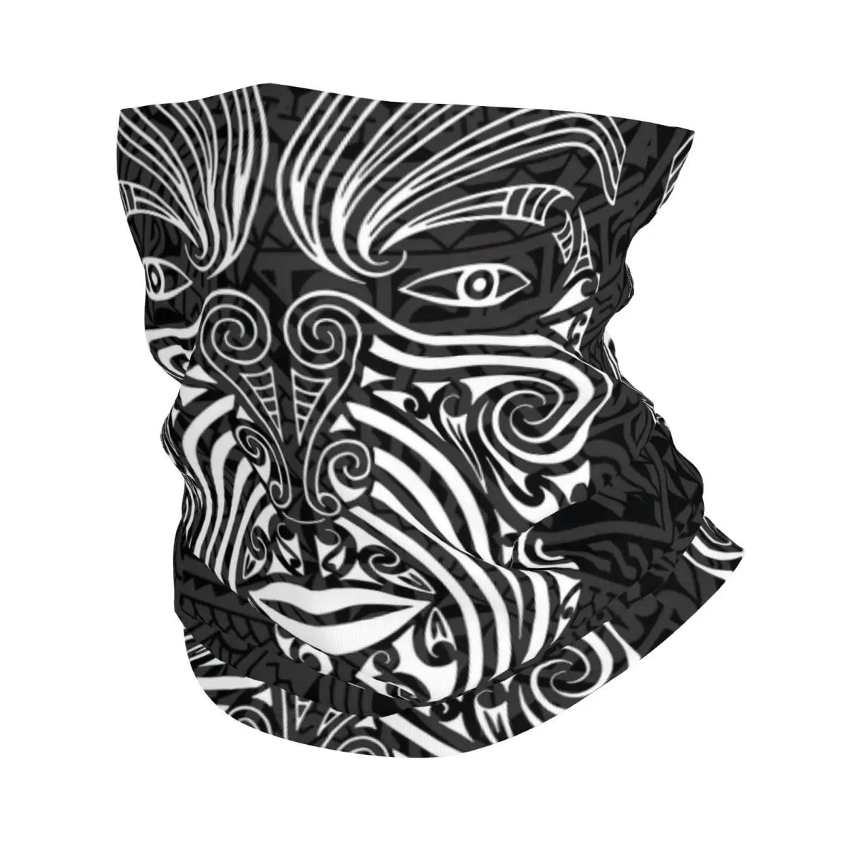 Personalizado maori rosto ta moko bandana pescoço mais quente das mulheres dos homens inverno caminhadas cachecol de esqui gaiter nova zelândia rosto capa