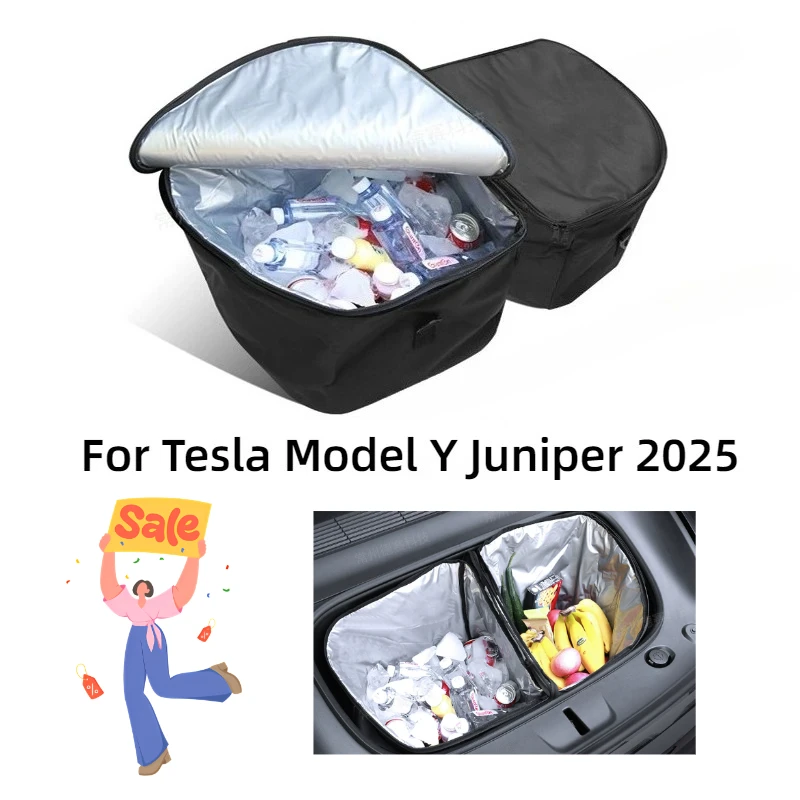 

Для Tesla Model Y Launch/Juniper 2025 Frunk Cooler, изоляционные органайзеры для хранения, сумка, передний багажник, уличные автомобильные аксессуары для пикника