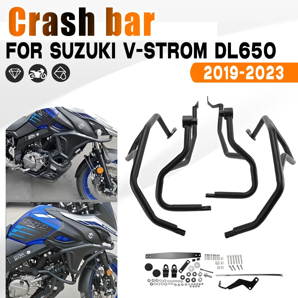 

For SUZUKI V-STROM VStrom DL650 DL 650 2019-2023 Motorcycle Upper Lower Crash Bar Engine Guard Protector Bars Bumper Stunt Cage