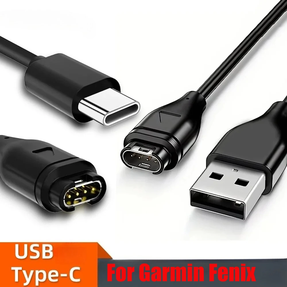 USB/Type-C Charging Cable For Garmin Fenix 7 7S 7X 6 6S 6X 5 5X 5S Plus Vivoactive 3 Forerunner 945 935 245 255 Charger Dock