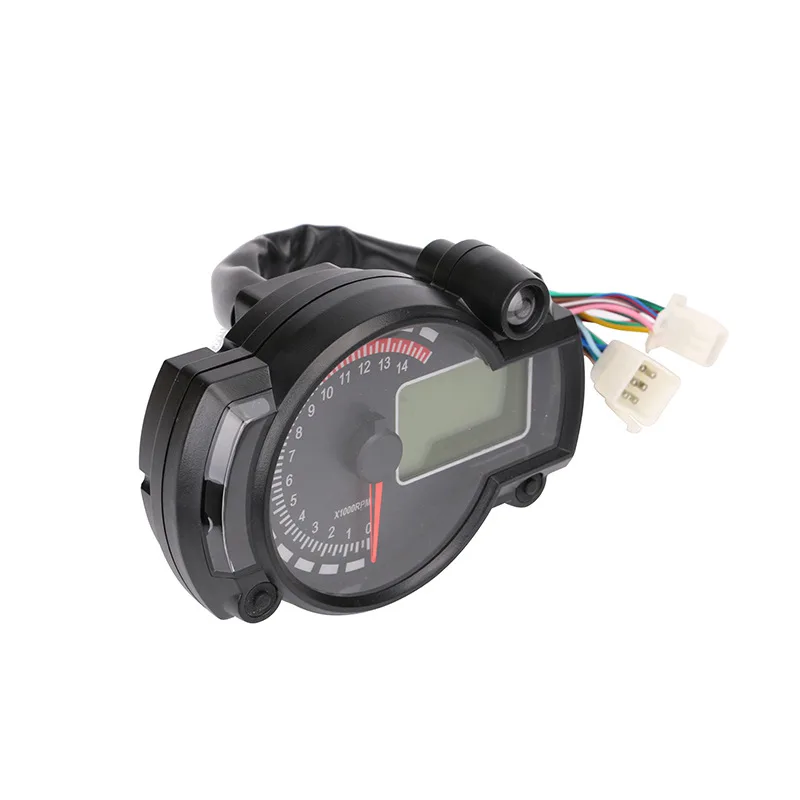 9-16V Motorcycle Colors LED Speedometer LCD Digital Odometer Guage 15000 r/min 99999.9km