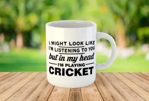 Playing Cricket Novelty Gift Printed Tea Coffee Ceramic Mug