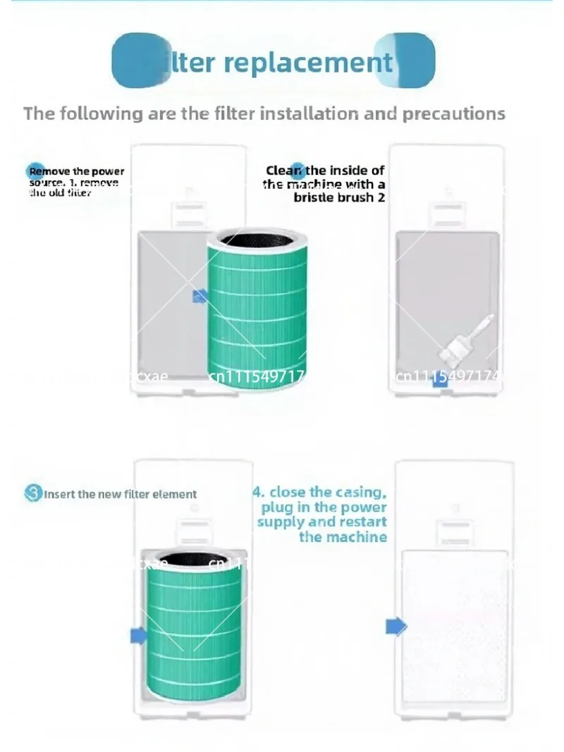 Air Purifier Replacement Filter Activated Carbon PM2.5 Formaldehyde Odor Removal for Home Bedroom Office