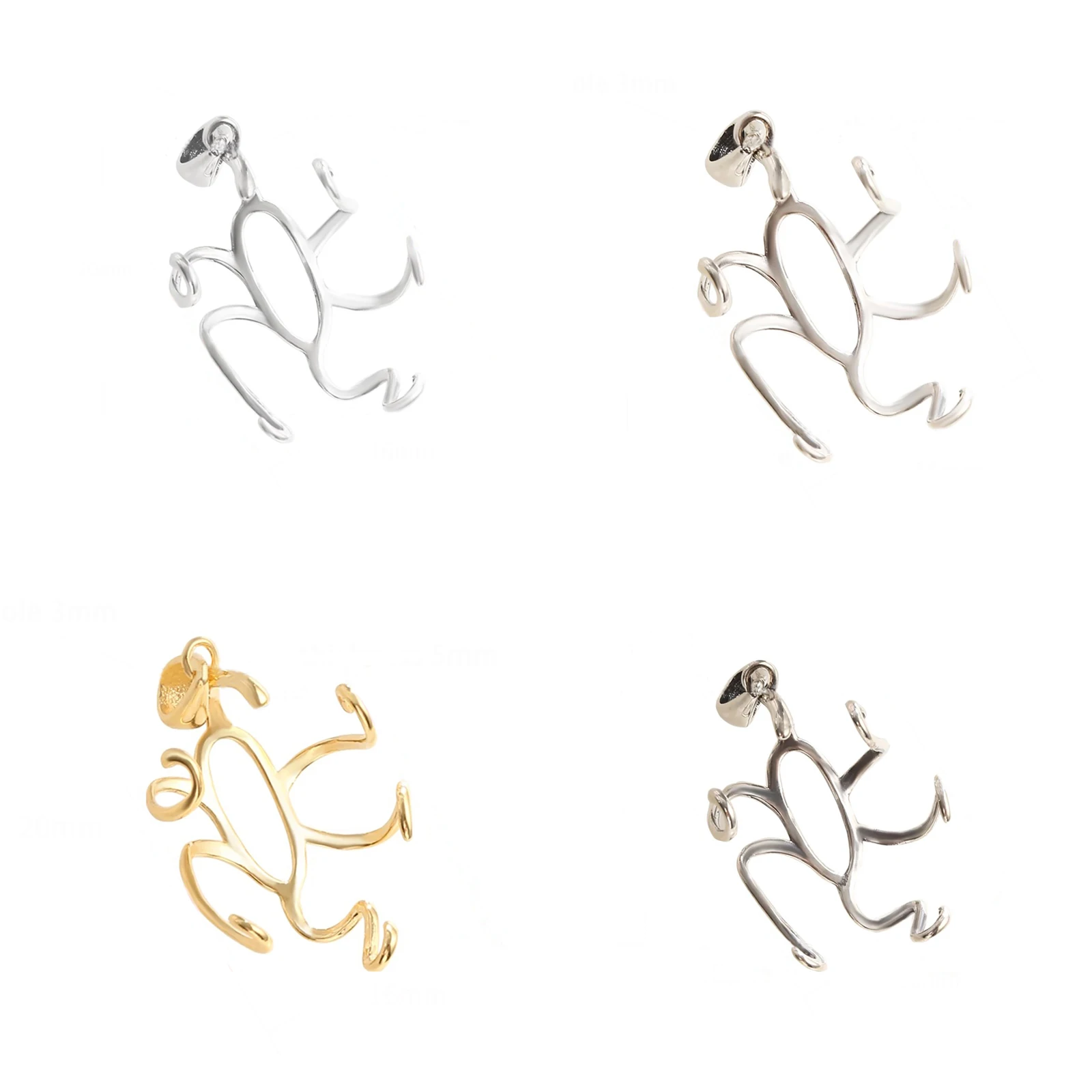 

925 Sterling Silver 5 Claws Pendant Empty Bracket Fit Settings Irregular Jade DIY Necklace Charm Jewelry Making Craft