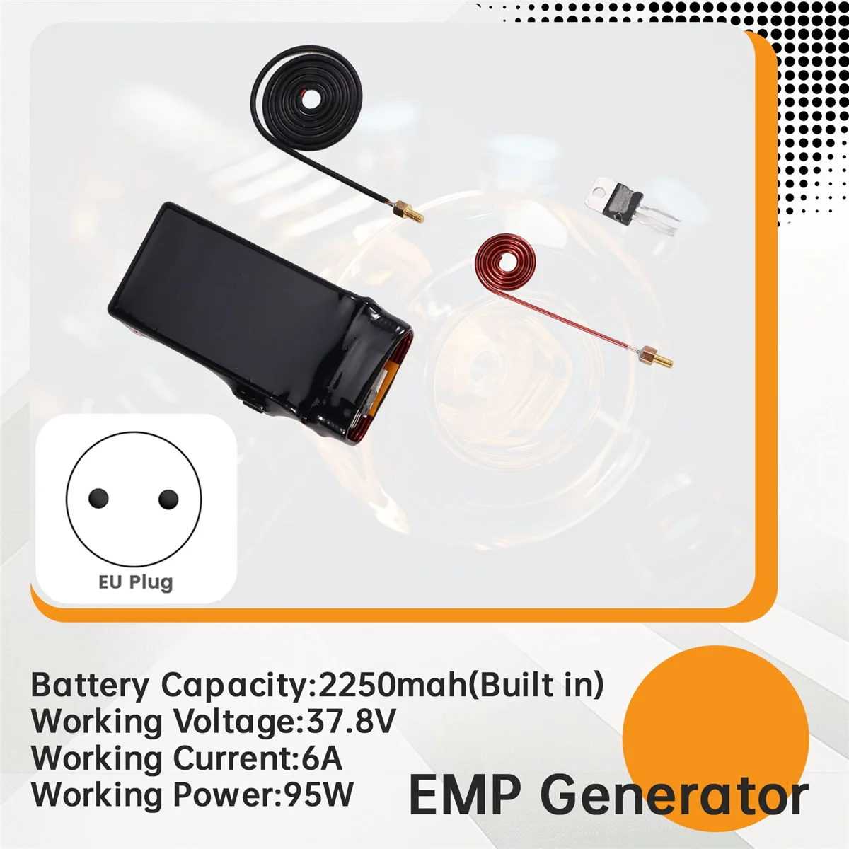A06K كاشف المصباح الكهربائي 150 ميجا هرتز EMP مولد مولد النبض الكهرومغناطيسي الارسال مع شاحن الاتحاد الأوروبي التوصيل