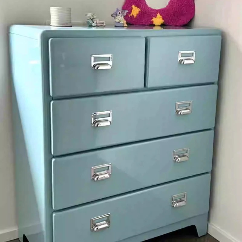 

Retro Tin Cabinet Metal Drawer Side Cabinet Storage Internet celebrity