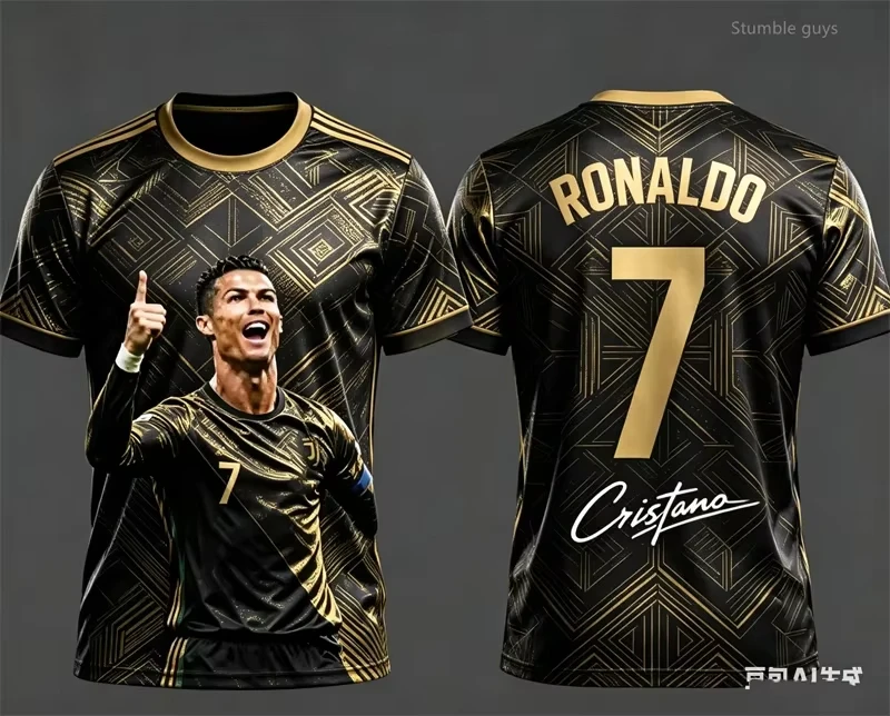 Summer Style Ronaldo 7 Jersey Children's T-shirt, Loose Fit, Sporty Urban Style, Harajuku, Y2K, Breathable Design
