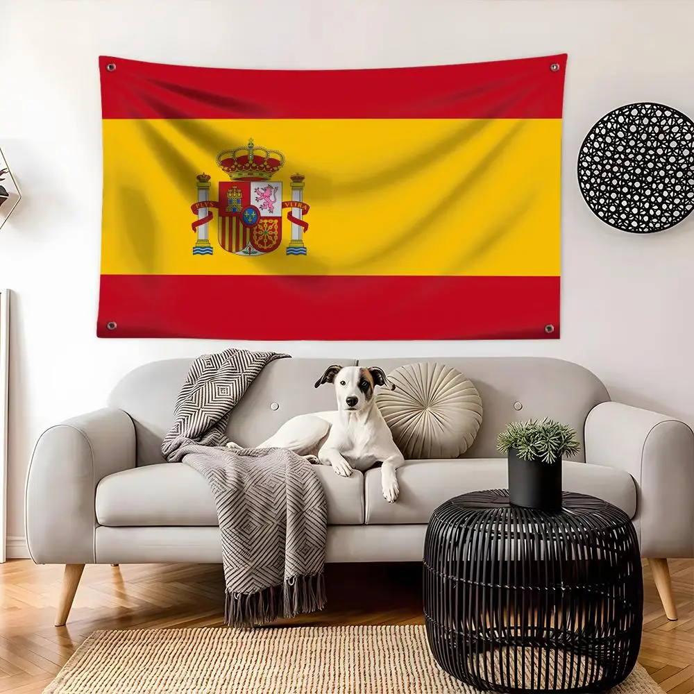Spain Flags Large Wall Hanging Tapestry Banner Room Decor Print for Bedroom Living Room Outdoor