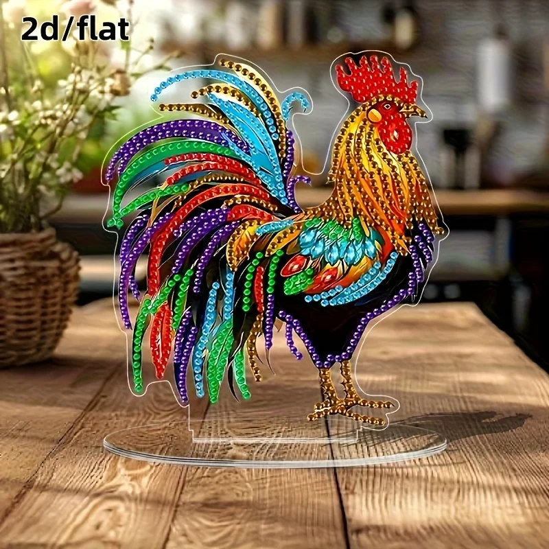 2D/flat diamond painting bird pattern decoration ornament, DIY unique irregular diamond design, suitable for home, bedroom, offi