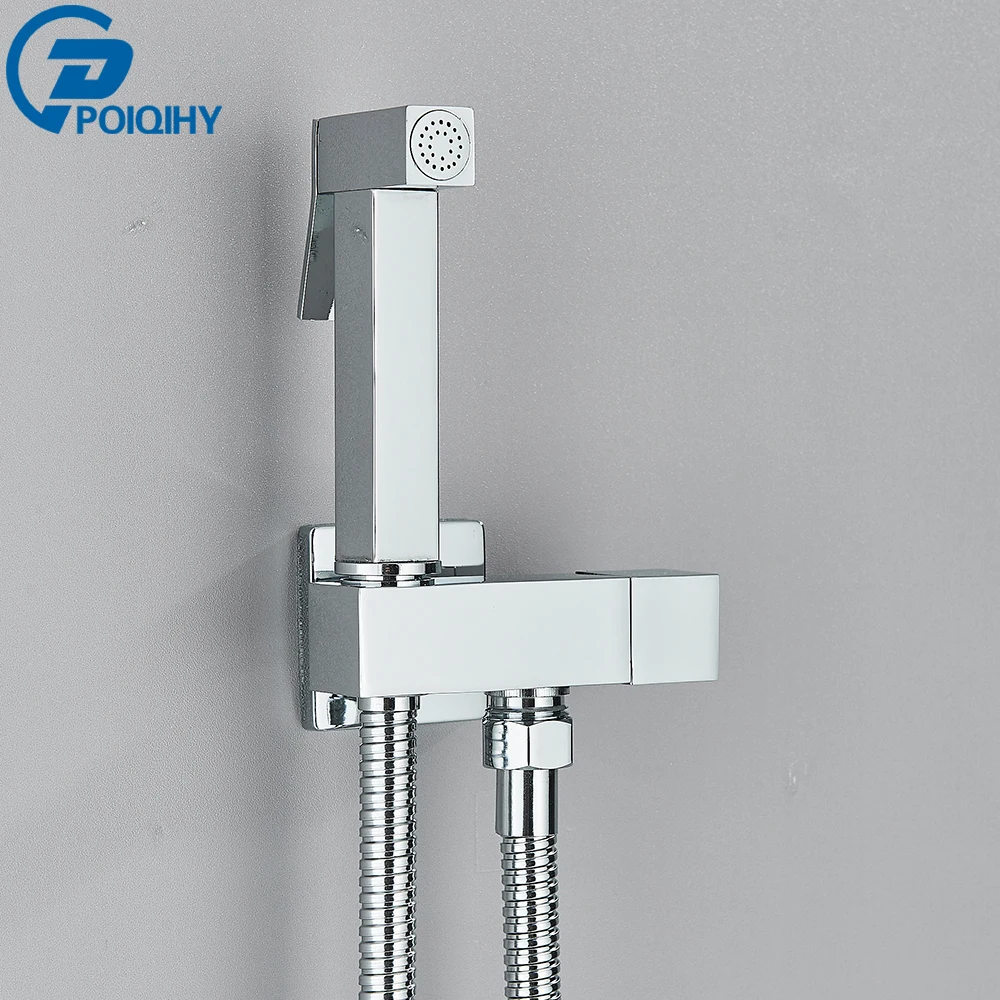 Chroom Handheld Bidet Kraan Roestvrijstalen Bidet Douche Hygiënische Douche Muur Douche Vrouw Cleaner Koud Water Alleen
