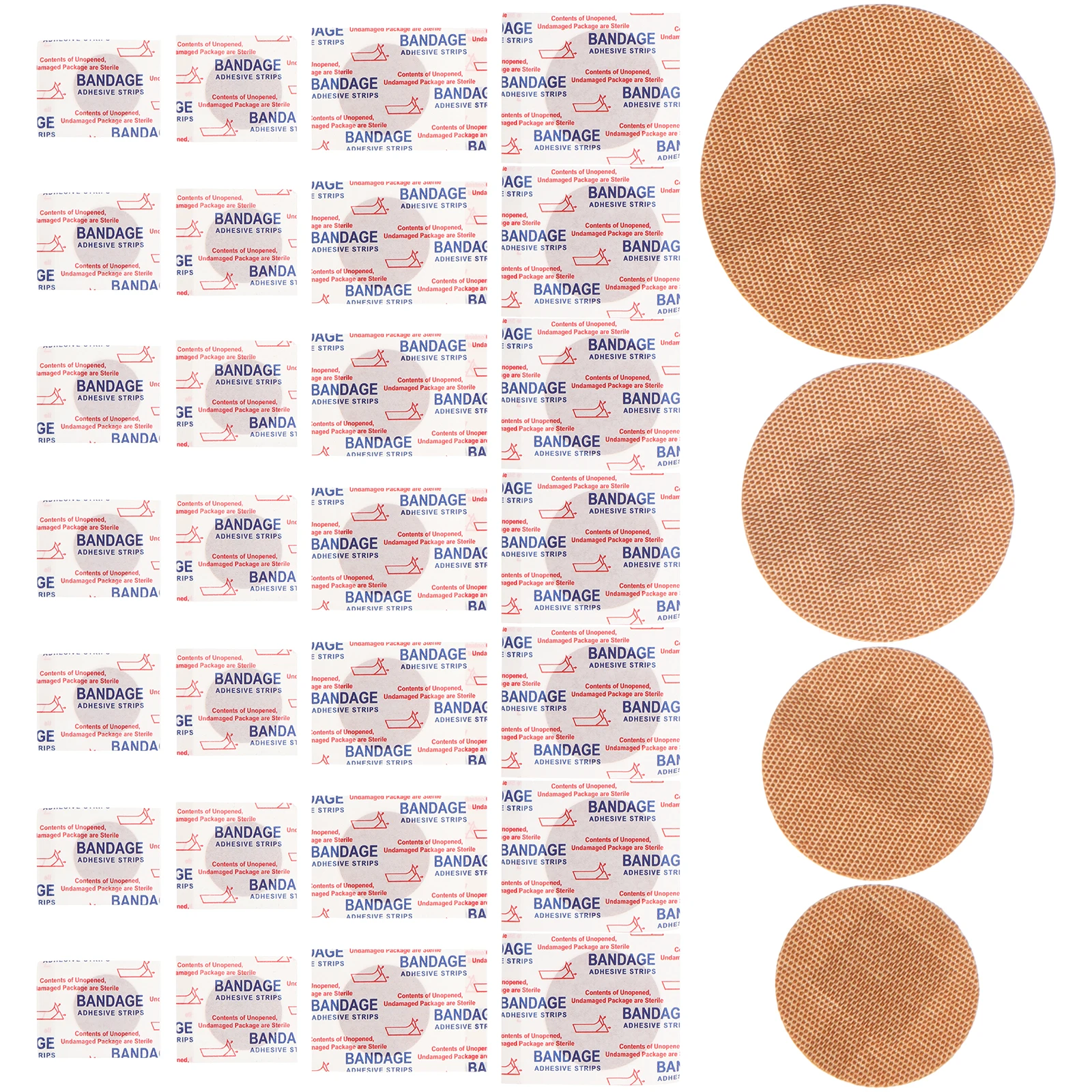 

80pcs Round Bandages Circle Sticker Patches for Fingers Khaki Breathable Wrap Flexible Fabric Durable Small Thumb Tip Bandage