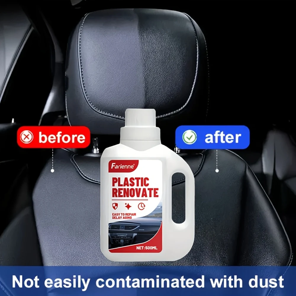 500ml 車用プラスチック磨きペースト - 革、プラスチック、ビニール、布地など多用途磨き - 速乾性、残留物なし、車用