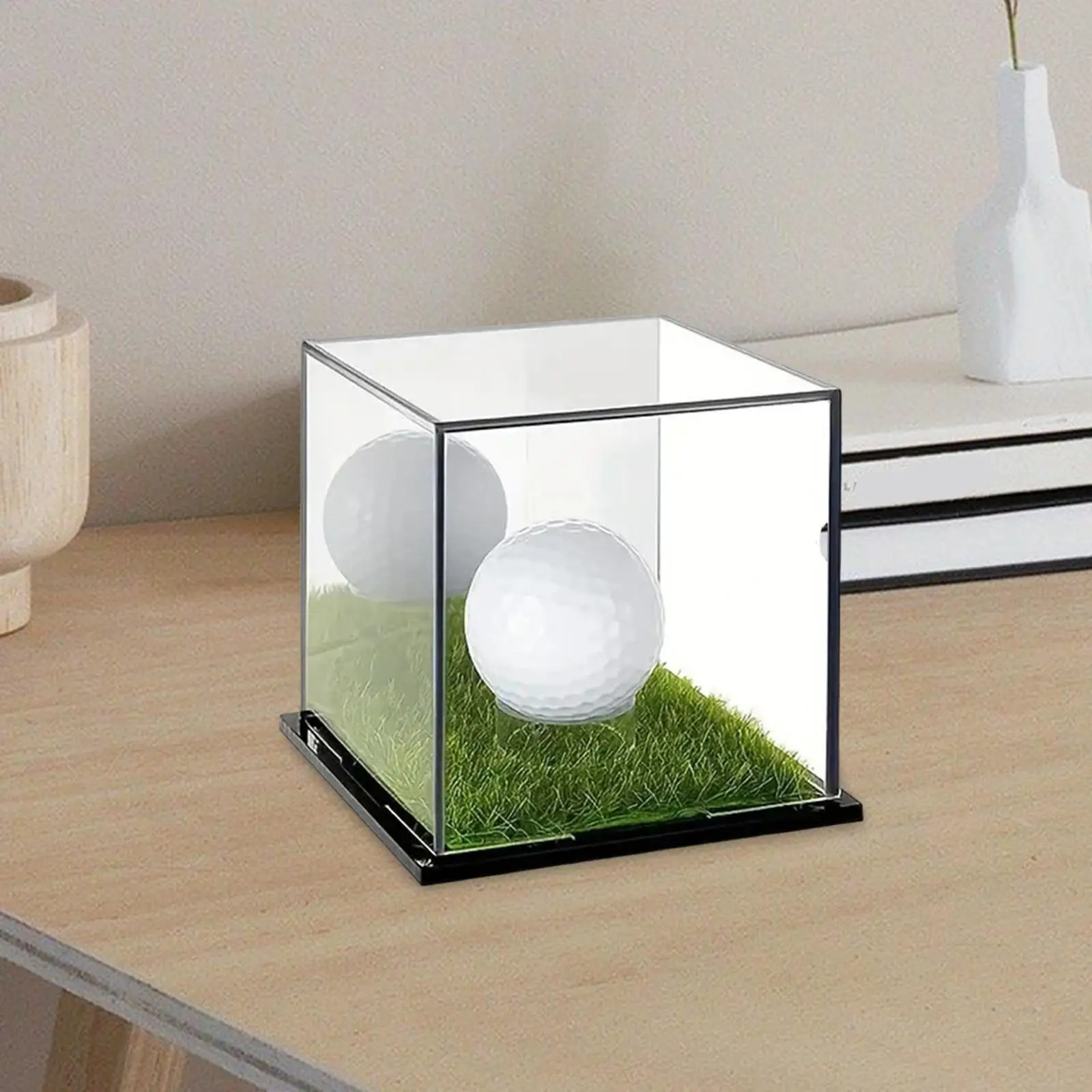 Golf Ball Display Case Accessories with Base Dustproof Multiuse Balls Collection Transparent Storage Box Memorabilia Stand