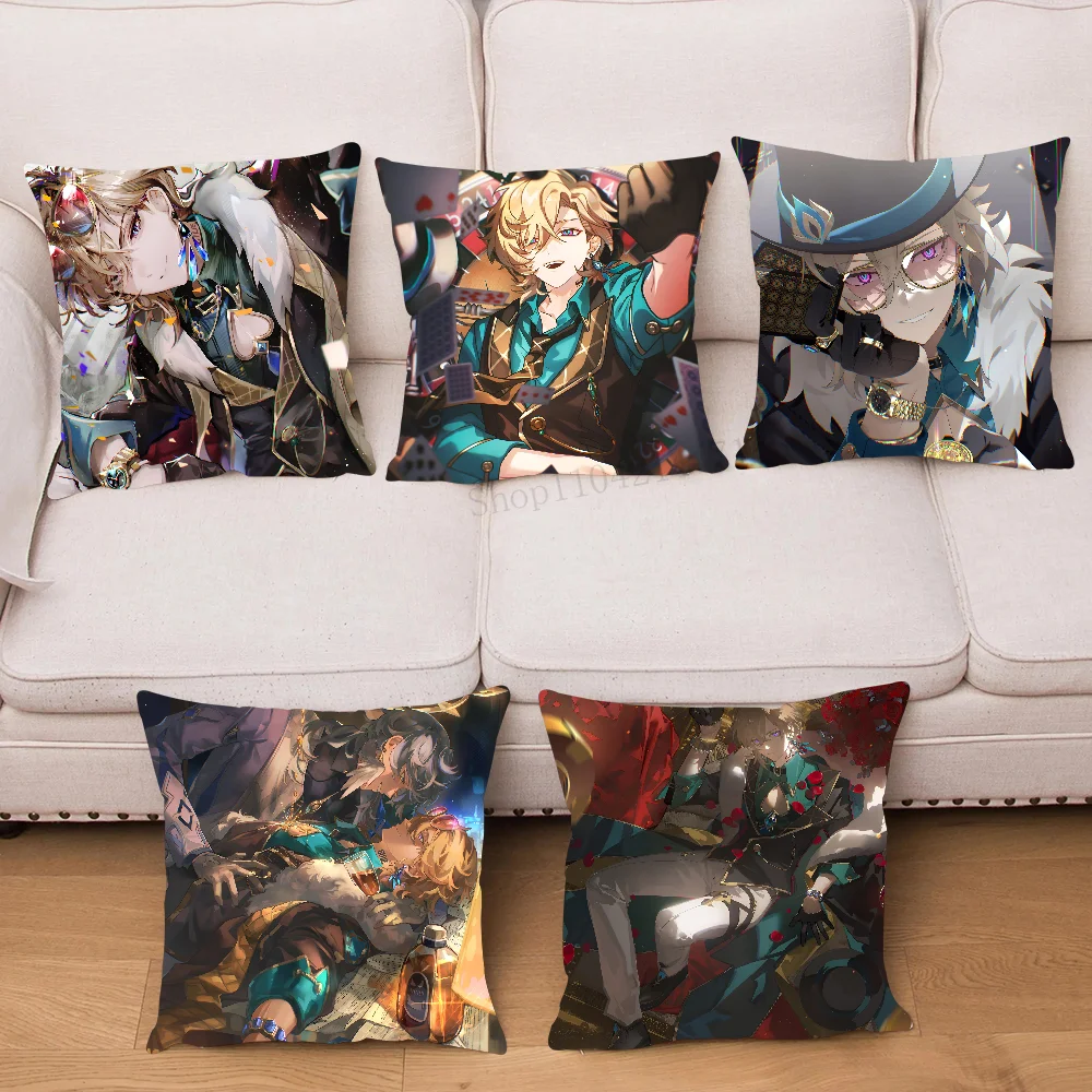 Game Honkai Star Rail Aventurine Pillow Case Square Pillow Bedroom Sofa Leisure Comfort Cushion Car Living Room Home Decoration