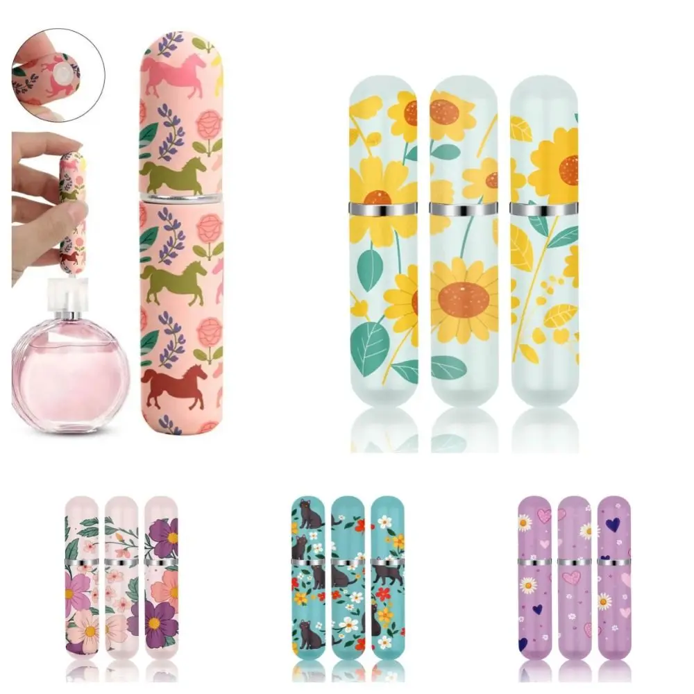 5 ml Mini-Parfümflasche, ätherisches Öl, Alkoholspray, Zerstäuberflasche, Spray, rotierende Flasche, nachfüllbar, leere Kosmetikbehälter