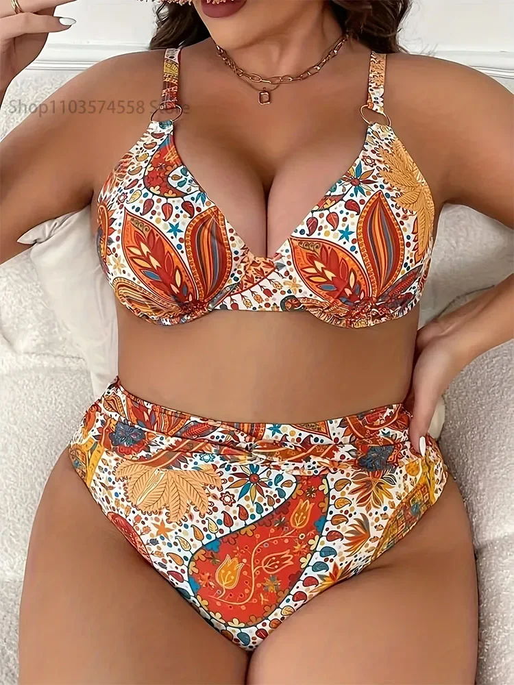 Damskie bikini z wysokim stanem, oversize\'owe stroje kąpielowe damskie, odzież plażowa