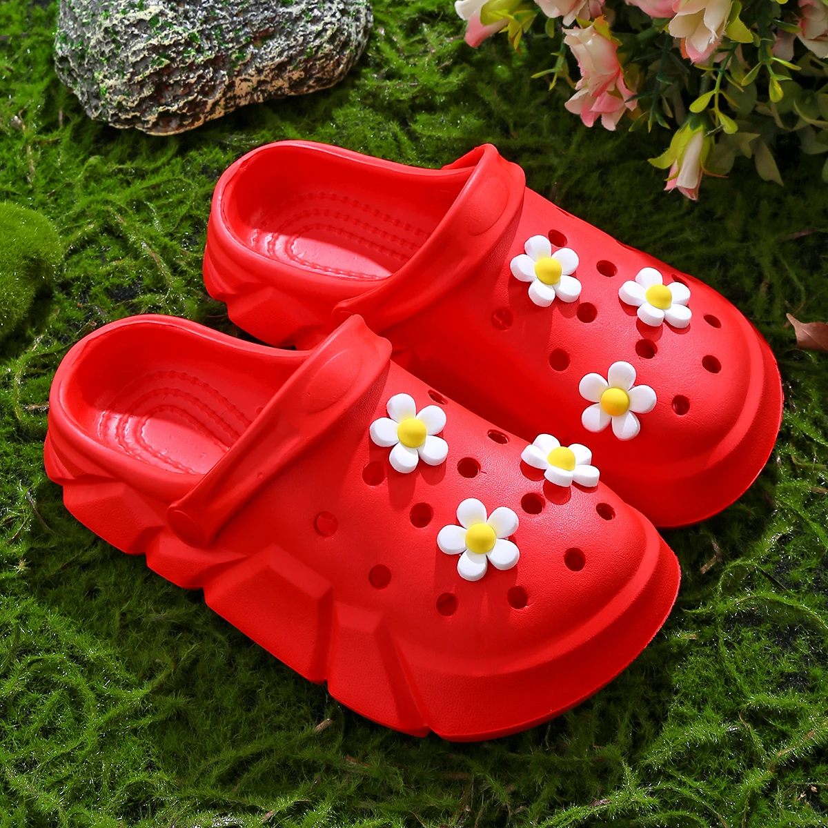 Girls Non-slip Clogs, Breathable Lightweight Cute Flower Clogs for Indoor and Outdoor Shower, Beach and Pool 3057