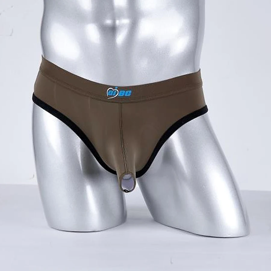 Мужское нижнее белье из ледяного шелка с низкой посадкой, увеличивающее выпуклость, трусы с чехлом для контурирования члена, трусы для геев, фетиш, трусики со слоном, удобные сексуальные