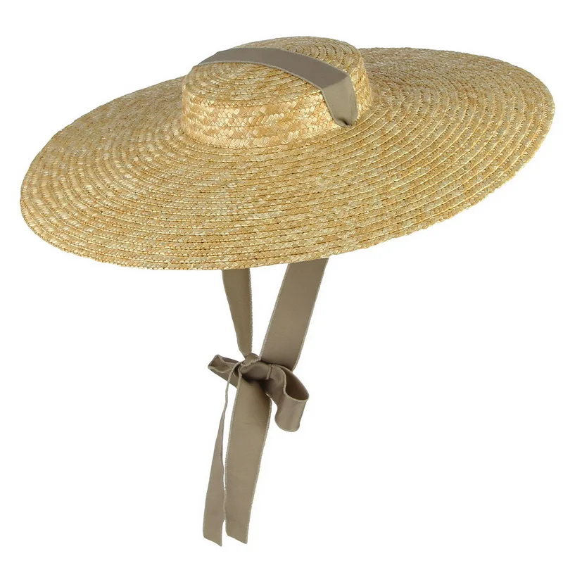 2022 Womens Summer Hats New Large Brim STRAW HAT Summer Hats For Women Beach Cap Flat Top Sun Hat Straw SUMMER HAT For Women