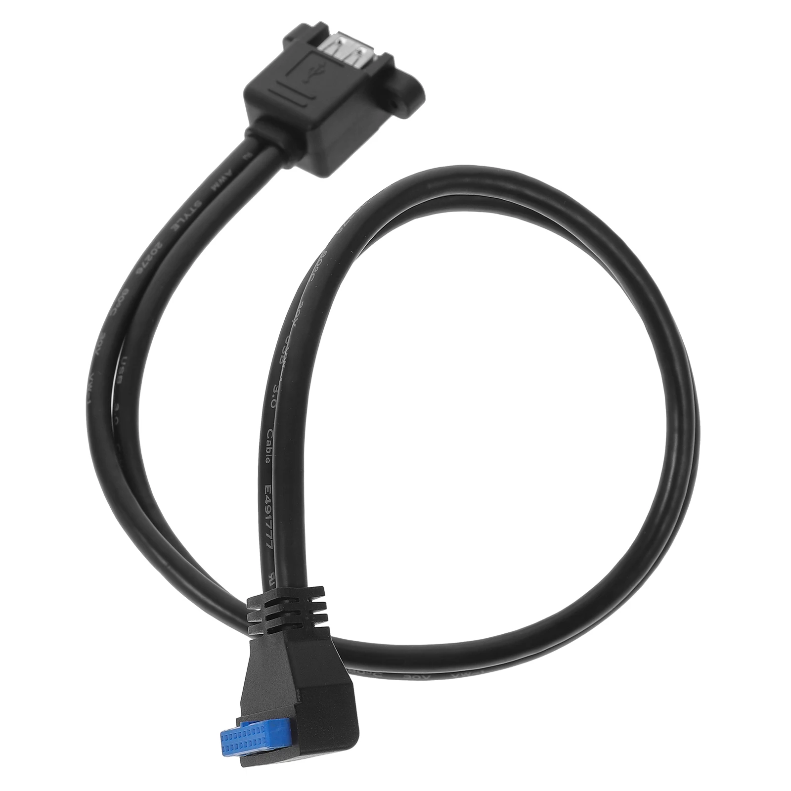 

USB3.0 Header Cable Bendable 19Pin to 2xUSB Female Ports Motherboard Extension Screw Fixed Ears Panel Mount Computer Accessory