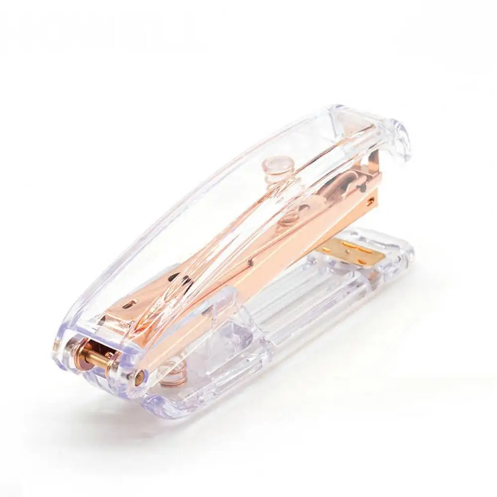 

Student Stapler Heavy Duty Transparent Desktop Stapler with Anti-slip Base Labor-saving One-finger Stapler for School Office