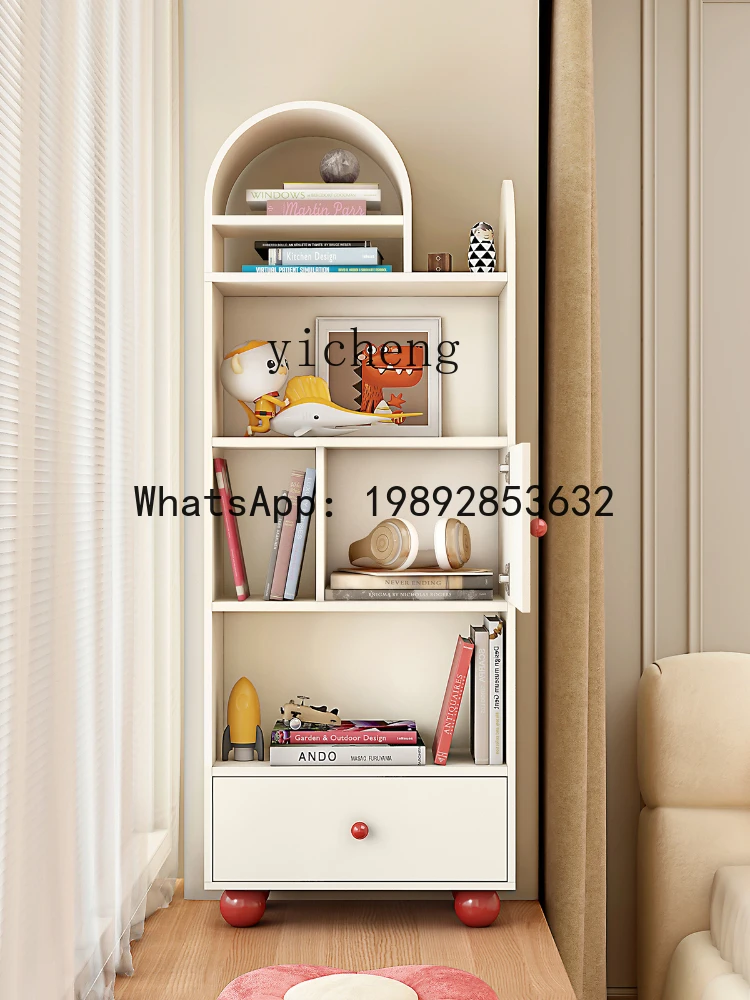 Windows and Cabinets Modern L Floor Bookcase Bookshelf Small Apartment Wall Storage Cabinet