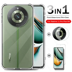 3To1 Realmi 11 Pro+ 5G Case + Camere Glass Hydrogel Film Screen Protector For Realme 11 Pro Plus 5G 6.7