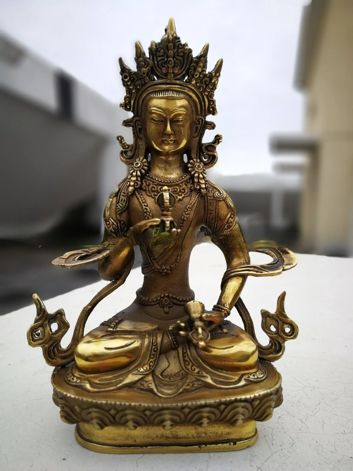 

Antique Bronze Buddha Vajrasattva Statue Old Temple God Bodhisattva Buddhism