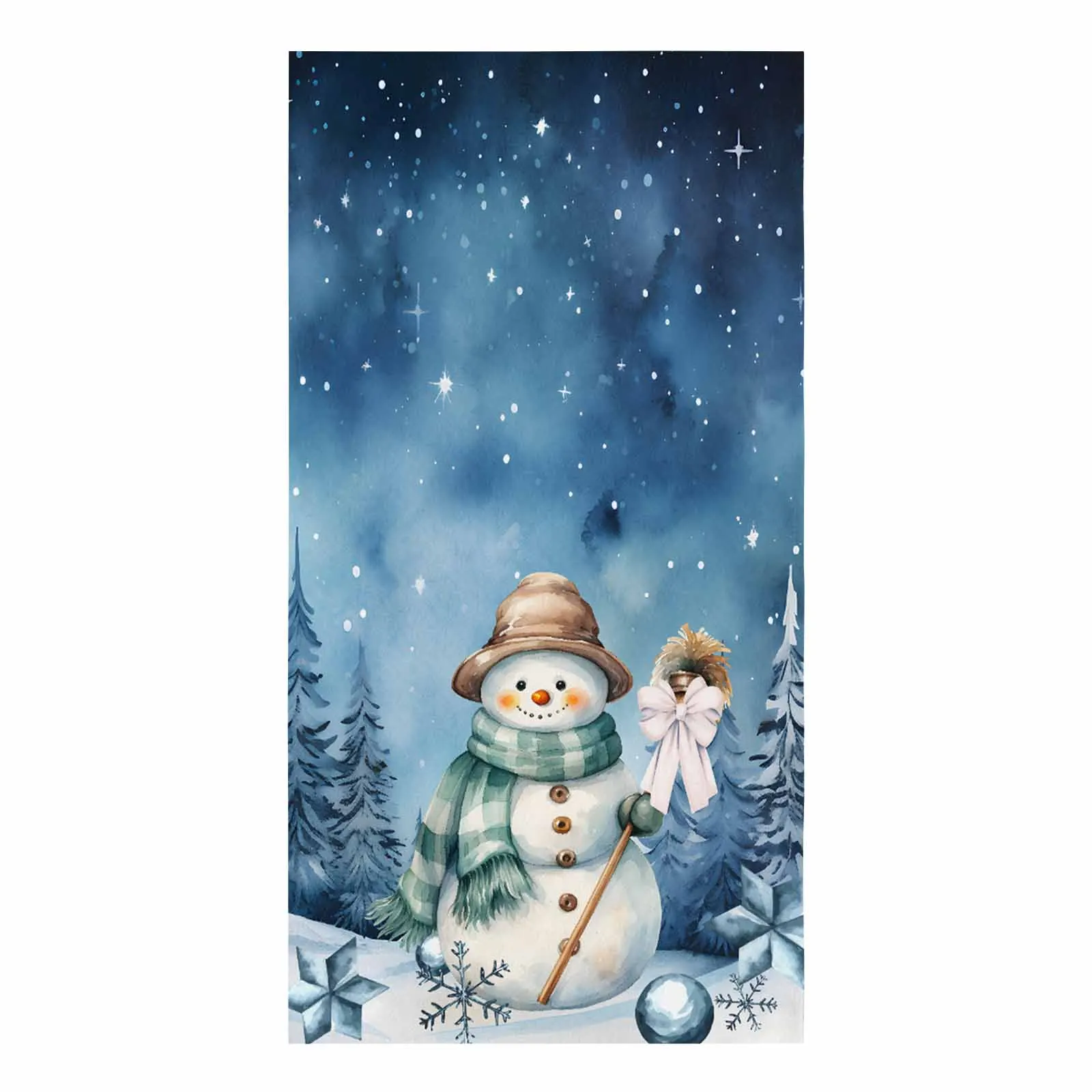 Christmas Sky Forest Snowman Microfiber Towel Absorbent Kitchen Cleaning Cloth Dish Towel Household Cleaning Towel