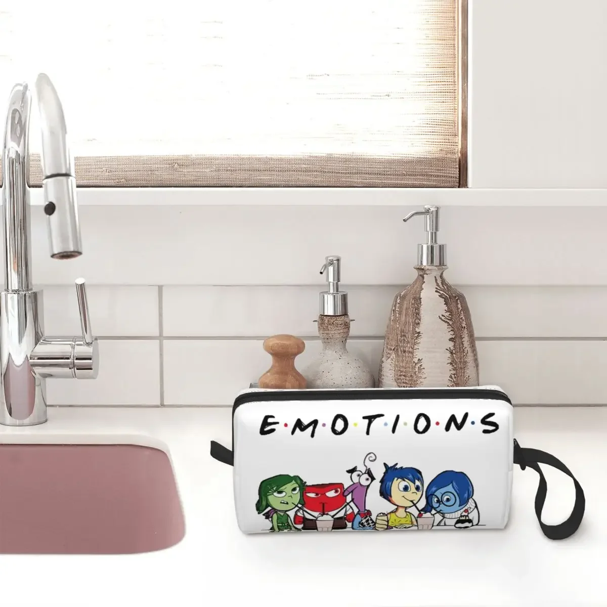 Inside Out Emotions Anger Makeup Bag Travel Cosmetic Bag Men Women Cartoon Toiletry Bag Storage Pouch Bag