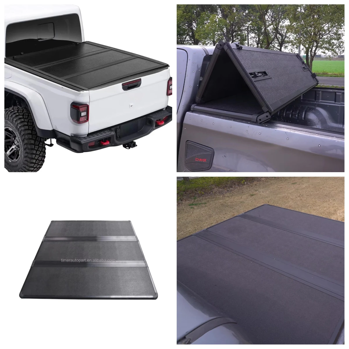 

2025 Gladiator Waterproof 4WD Offroad Lockable Fiberglass Foldable Hard Top Tri Fold Back Bed Tonneau Cargo Cover