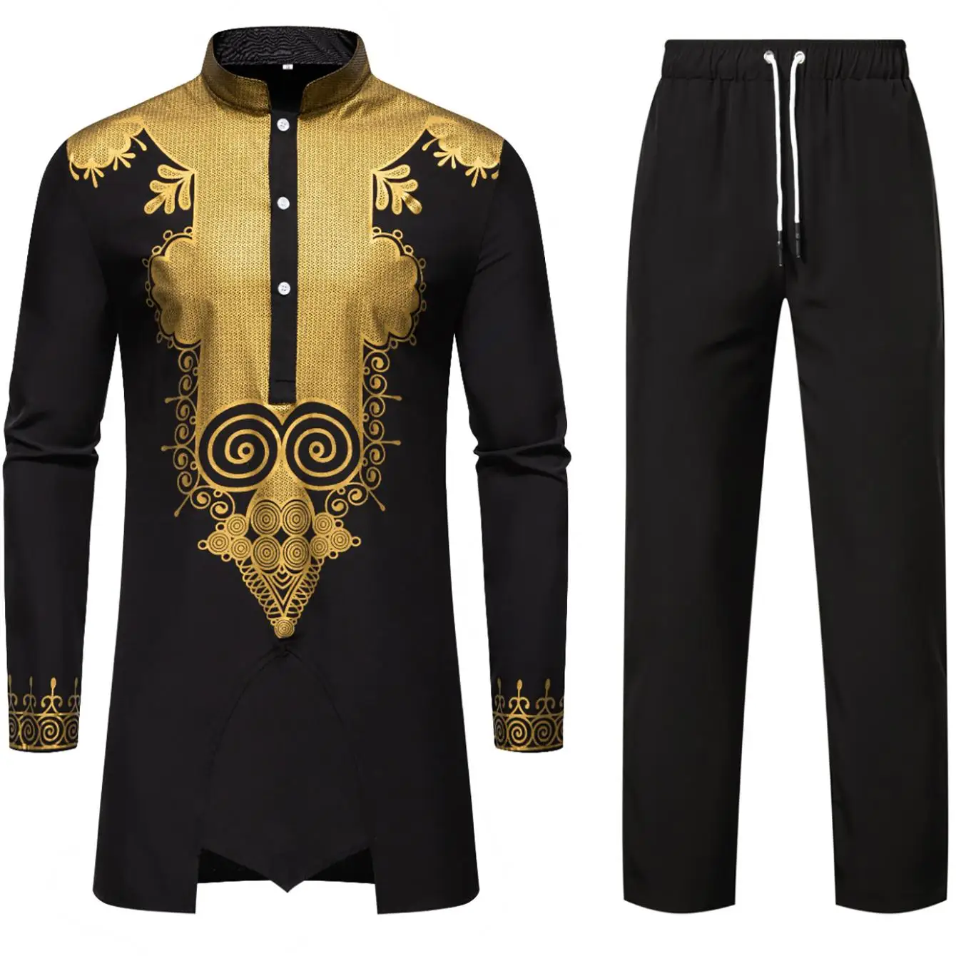 Muslim Top Religious Clothing Men  Arabic Shirts +pants Qamis Homme Luxe Outfits Set African Wear for Weddung Dress Tracksuits