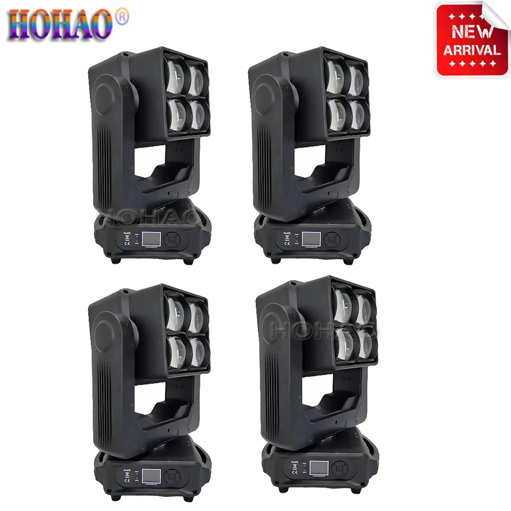 HOHAO 2024 Sales 4*60W Double-sided Infinite Moving Head Beam Light  luces de escenario Washer Strobe For  Bar And Nightclub