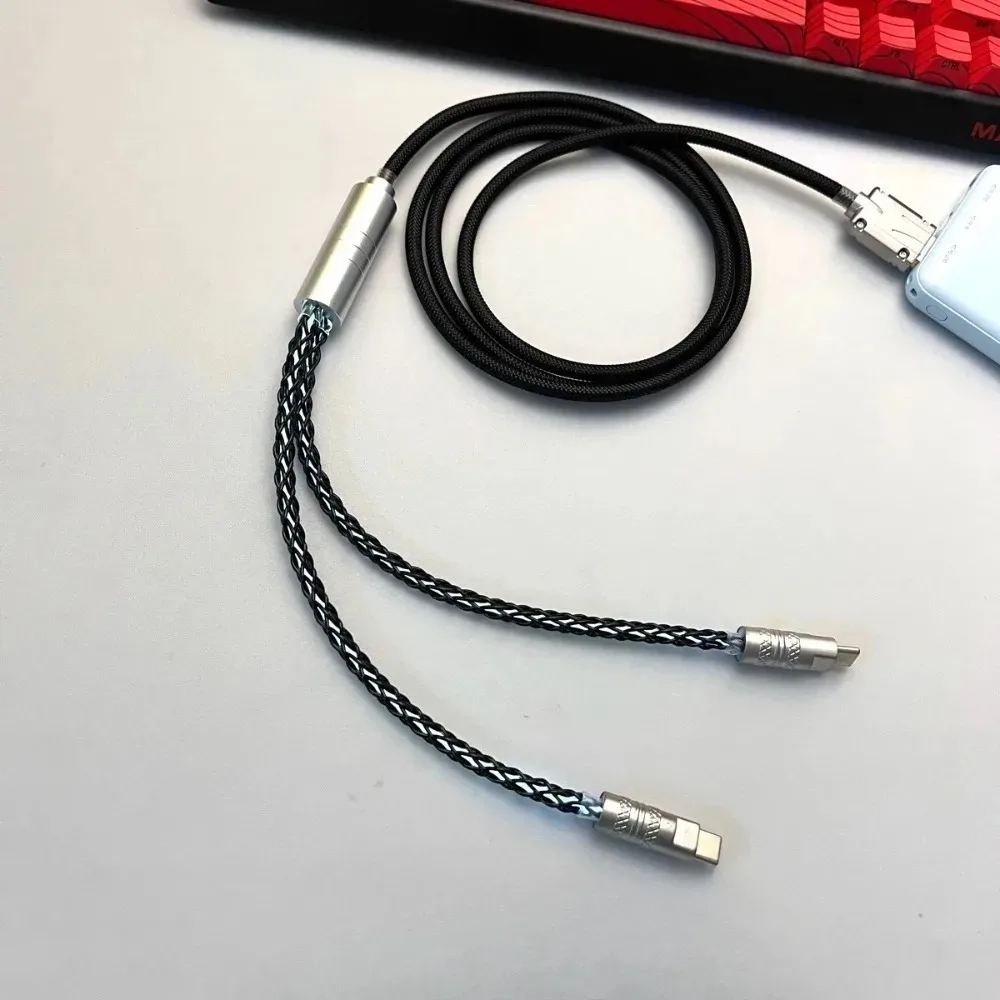 Custom 8K Magnetic Lighting Keyboard Cable Supports Dual 1 in 2 Type C Magnetic Axis Cable USB to Type C for Mechanical Keyboard