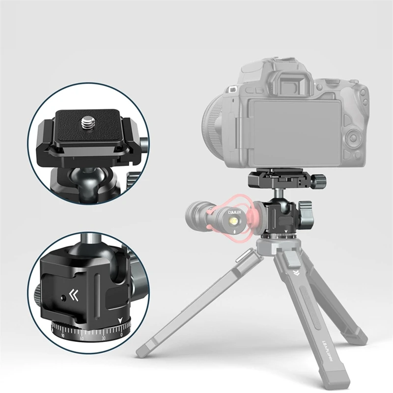 أفضل كرة ترايبود عالمية قابلة للإمالة سريعة الإصدار 360 درجة °   حامل كروي قابل للإمالة مع أركا + حامل حذاء بارد لشاشة حامل ثلاثي القوائم لكاميرا DSLR