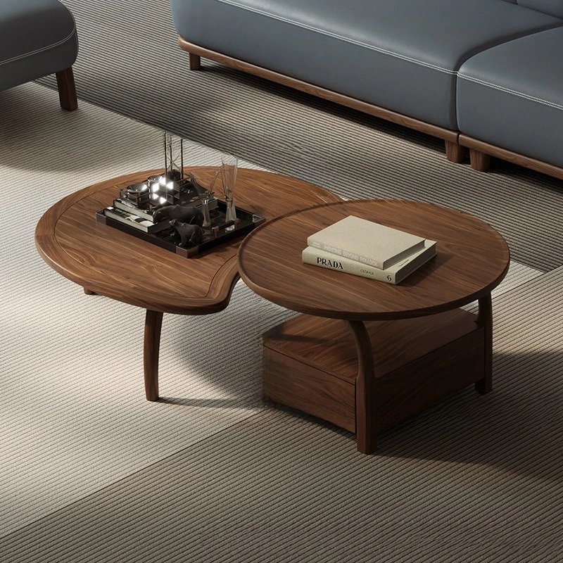 

Coffee table size combination Nordic simple small apartment living room solid wood irregular design high and low