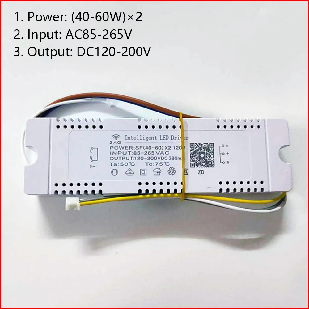 Kontrola aplikacji sterownik ledisolacji 2.4G zdalnie sterowany inteligentny transformator LED (40-60W)X2 AC wejście 85-265V dla ściemniania kolorów