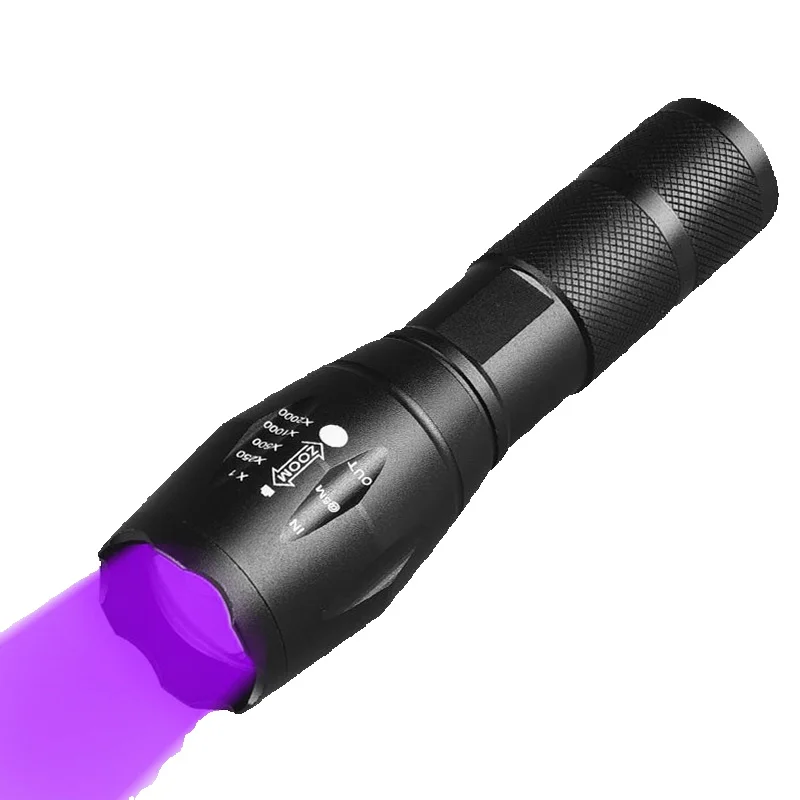 AliExpress Ultraviolet White Lamp Double Lamp Retractable Flashlight Zoom 395nm Flashlight UV Pet Urine Stain Detector Outdoor Hunting