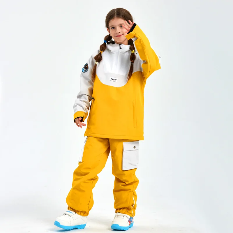 MUTUSNOW New Winter Warm Ski Suits For Boys And Girls Wear-resistant Waterproof Ski Jumpsuit Outdoor Sports One Piece Snow Suits