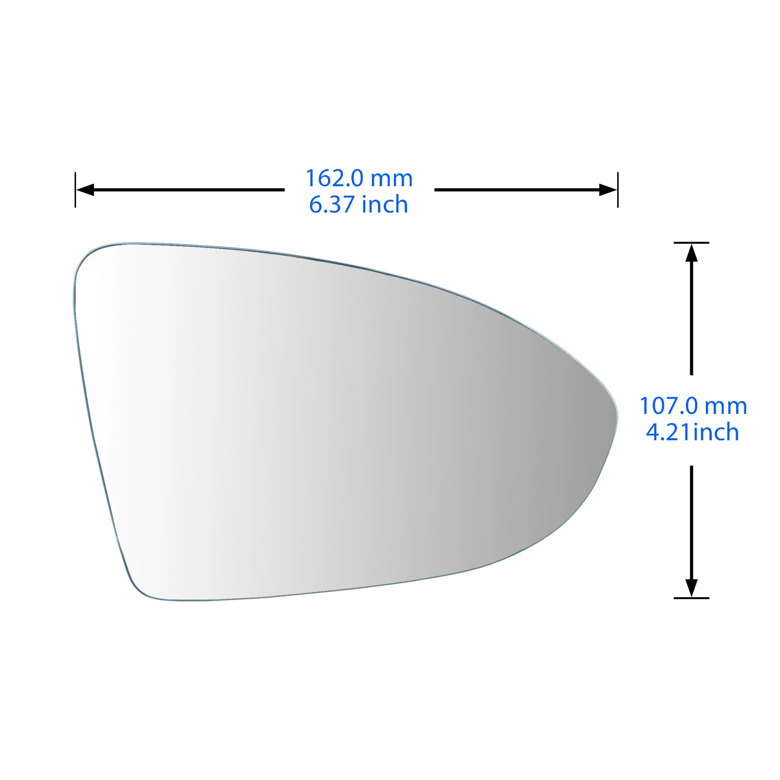 For VW Golf MK7 2012-19 Right Wing Mirror Glass Heated Convex Upper