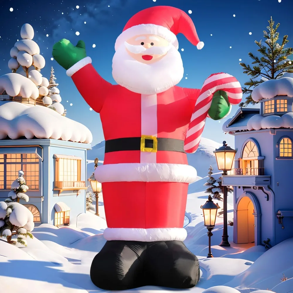 

14 FT Huge Christmas Inflatable Outdoor Decoration Santa Claus, LED Lights Holiday Blow Up Yard Decoration for Holiday Party